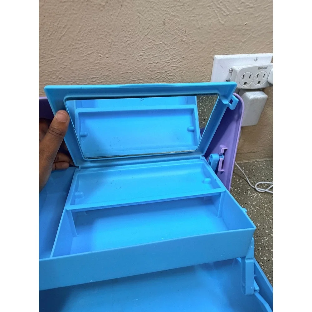 Caboodles On-The-Go Girl‎ Makeup Case Purple Blue Vintage 90s Retro Organizer